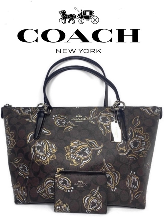 Coach Handbags - Coach Mahogany Tulip Signature C Tote Wallet Set